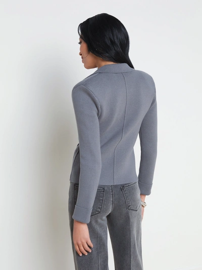 Shop L Agence Sofia Knit Blazer In Shadow Grey
