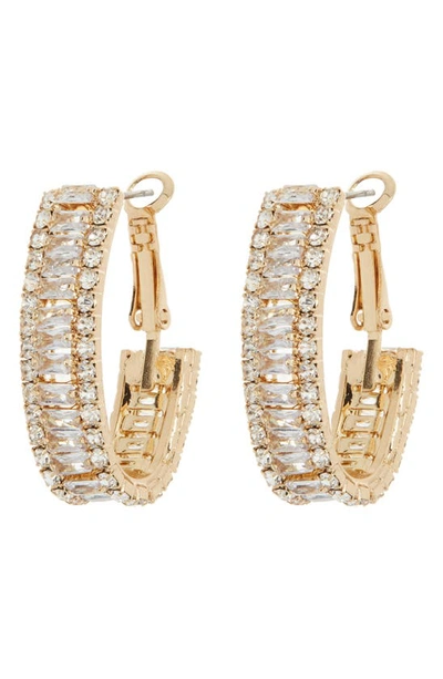 Shop Tasha Cz Hoop Earrings In Gold