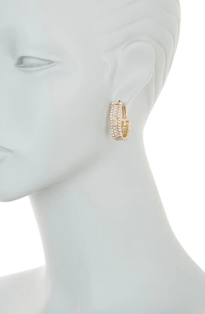 Shop Tasha Cz Hoop Earrings In Gold