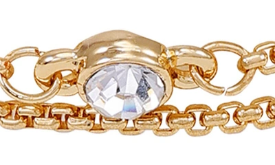 Shop Vince Camuto Crystal Station Chain Layered Slider Bracelet In Gold