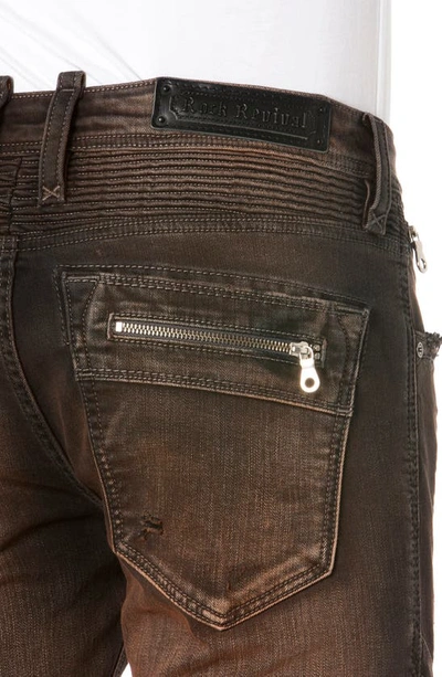 Shop Rock Revival Destruction Moto Skinny Jeans In Daviday S203