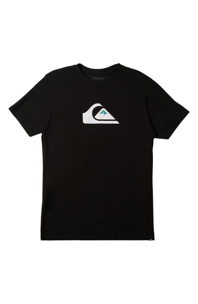 Shop Quiksilver Logo Cotton T-shirt In Black