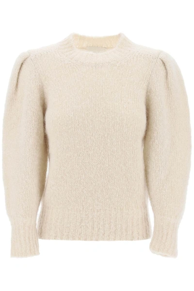 Shop Isabel Marant 'emma' Sweater With Balloon Sleeves In Neutro