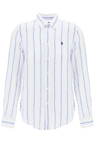 Shop Polo Ralph Lauren Striped Linen Shirt In Multicolor