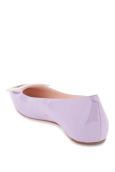 Shop Roger Vivier Patent Leather Trompette Ballerina Flats In Purple