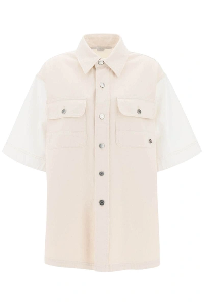 Shop Stella Mccartney Short-sleeved Denim Shirt In Multicolor