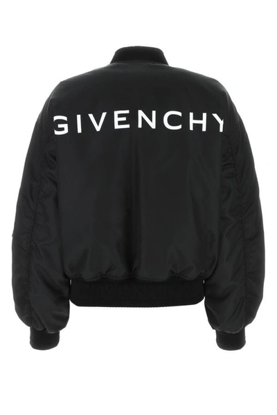 Shop Givenchy Woman Black Nylon Padded Bomber Jacket