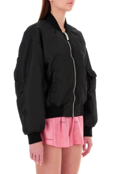 Shop Givenchy Woman Black Nylon Padded Bomber Jacket