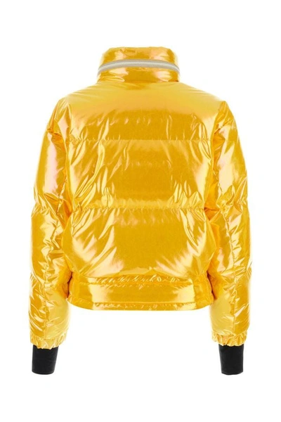 Shop Moncler Grenoble Woman Yellow Polyester Biche Down Jacket