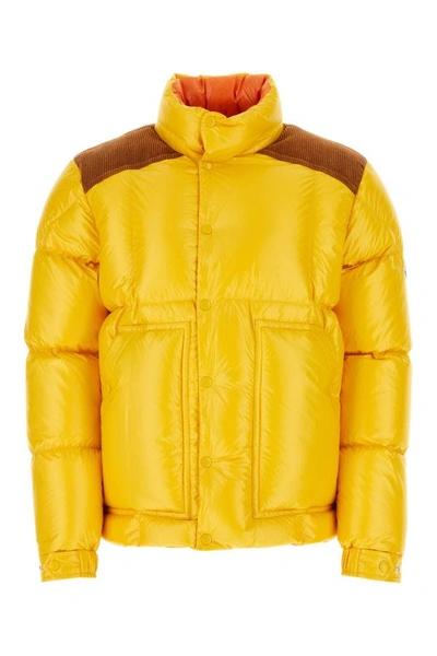 Shop Moncler Man Yellow Polyester Ain Down Jacket