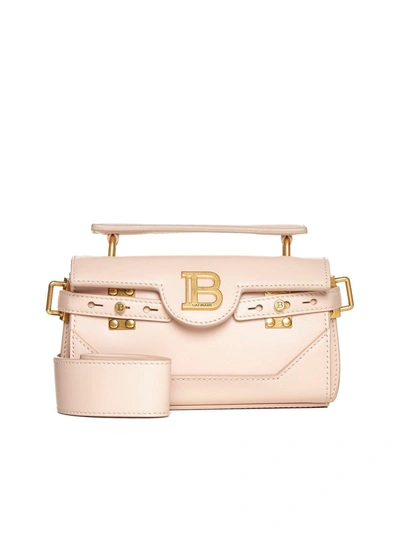 Shop Balmain B-buzz 19 Shoulder Bag In Beige