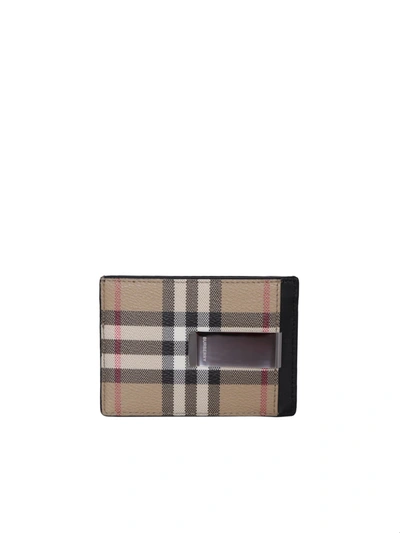 Shop Burberry Chase Check Beige Cardholder