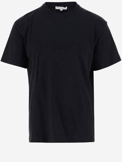 Shop Jw Anderson J.w. Anderson Cotton T-shirt With Logo In Black