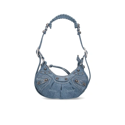 Shop Balenciaga Hobo Le Cagole Xs Bag In Blue