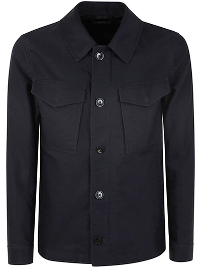 Shop Tom Ford Outwear Outer Shirt In Dark Navy