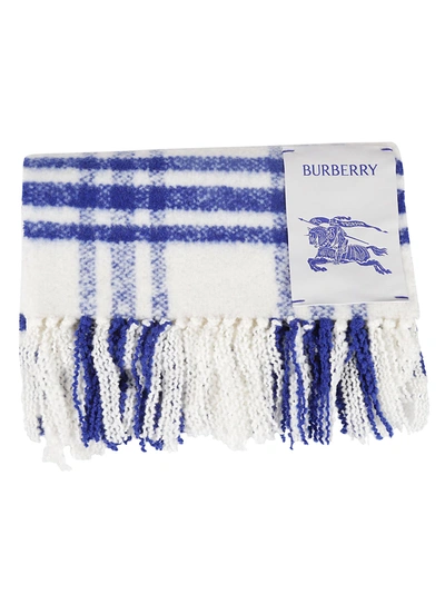 Shop Burberry Tri Bar Brushed Scarf In Knight