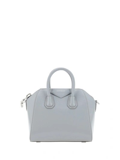 Shop Givenchy Antigona Mini Tote Handbag In Light Grey