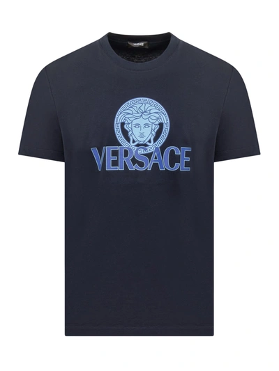 Shop Versace Medusa T-shirt In Navy Blue