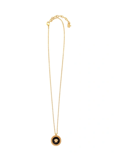 Shop Versace Necklace In Nero E Oro