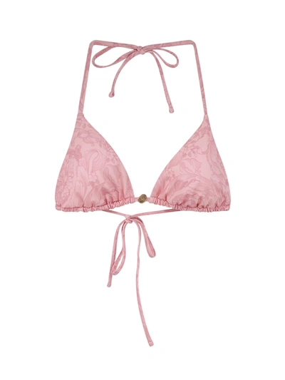 Shop Versace Bikini Top In Rosa