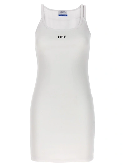 Shop Off-white Off Stamp Dress In White/black