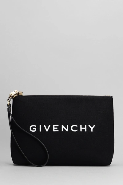 Shop Givenchy Travel Pouch Clutch In Black Cotton