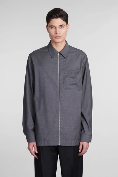 Shop Givenchy Shirt In Grey Wool