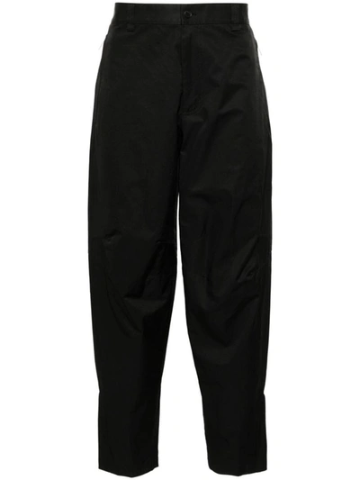 Shop Lanvin Cotton Blend Biker Trousers In Black