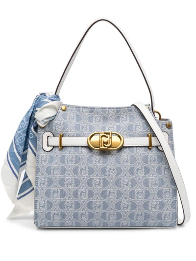 Shop Liu •jo Liu Jo Scarf Detail Bag In Blue