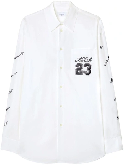 Shop Off-white Logo Cotton Overshirt