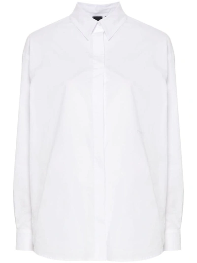 Shop Pinko Logo Embroidery Shirt In White