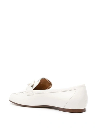 Shop Tod's Chain Motif Moccasin In White
