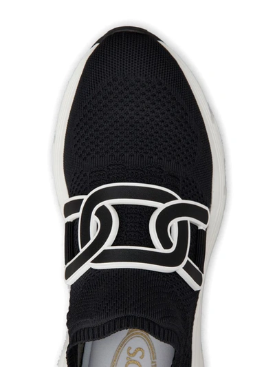 Shop Tod's Kate Knitted Sneakers In Black