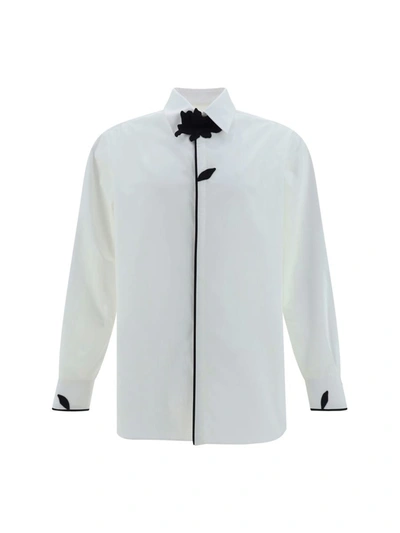 Shop Valentino Shirts In Bianco/nero