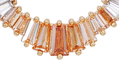 Shop Vince Camuto Baguette Crystal Pendant Necklace In Gold