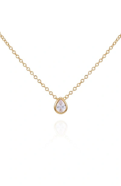 Shop Vince Camuto Teardrop Crystal Pendant Necklace In Gold