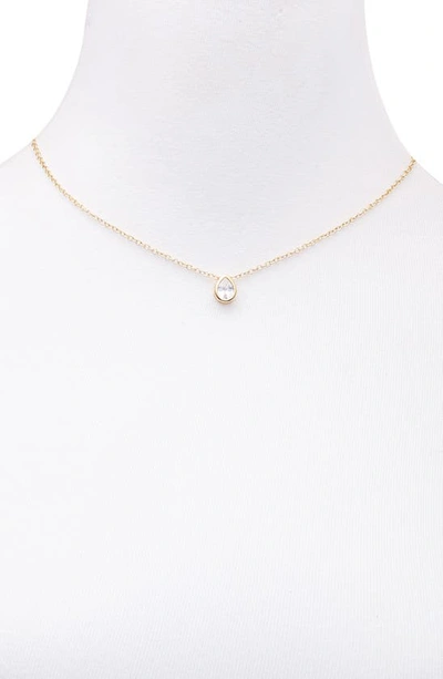 Shop Vince Camuto Teardrop Crystal Pendant Necklace In Gold