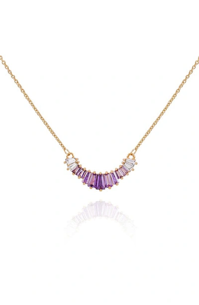 Shop Vince Camuto Baguette Crystal Bib Necklace In Gold