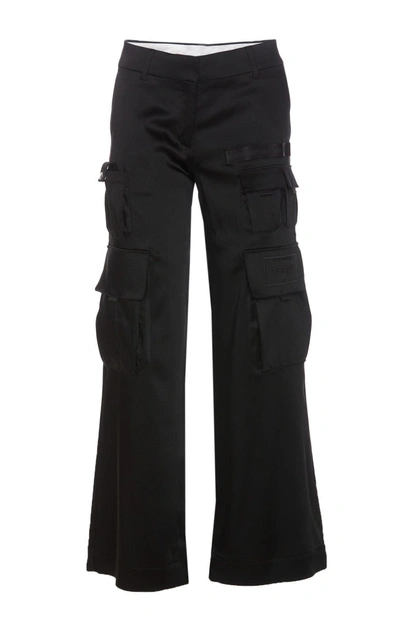 Shop Off-white Straight Leg Cargo Trousers In Black Black