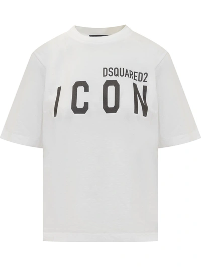 Shop Dsquared2 Icon Forever Easy T-shirt In Bianco
