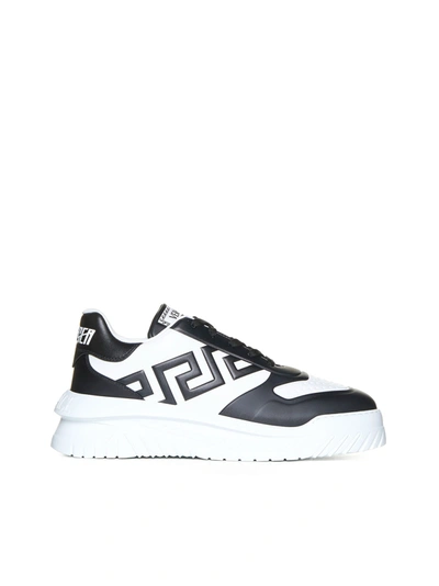 Shop Versace Sneakers In Black+white
