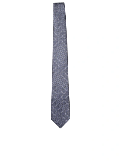 Shop Brunello Cucinelli Geometric Blue Tie
