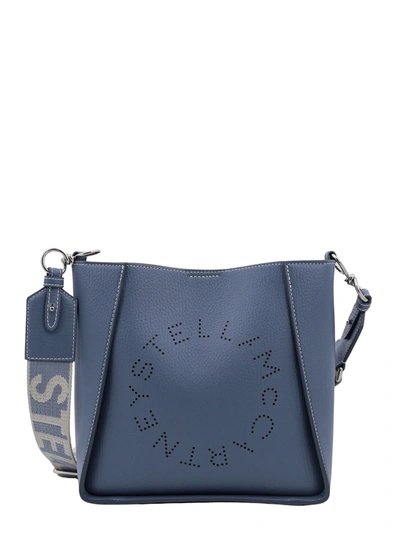 Shop Stella Mccartney Stella Logo Shoulder Bag In Blue Grey