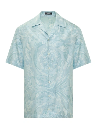 Shop Versace Informal Shirt In Clear Blue