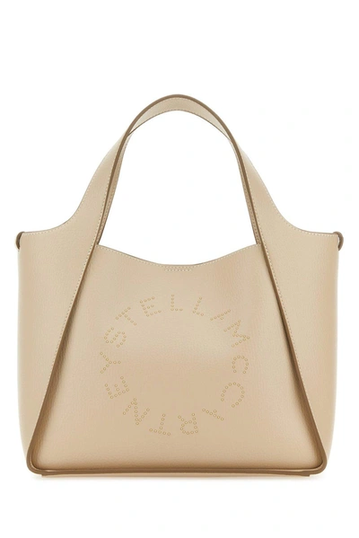 Shop Stella Mccartney Logo Detailed Tote Bag In Cream