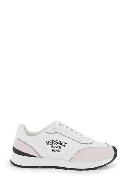 Shop Versace Milano Round-toe Lace-up Sneakers In Default Title