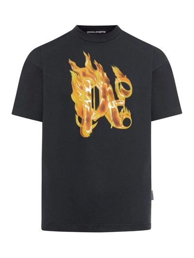 Shop Palm Angels Monogram Printed Crewneck T-shirt In Default Title