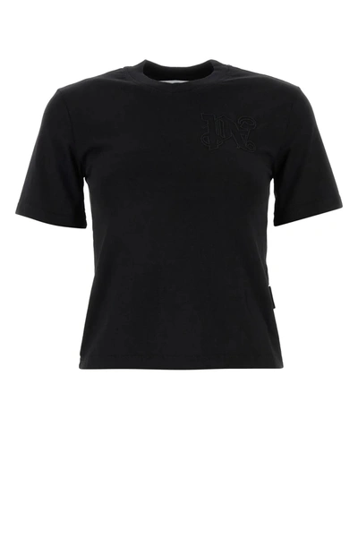 Shop Palm Angels Black Cotton T-shirt In Default Title