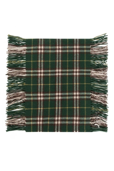 Shop Burberry Checked Fringed Scarf In Default Title