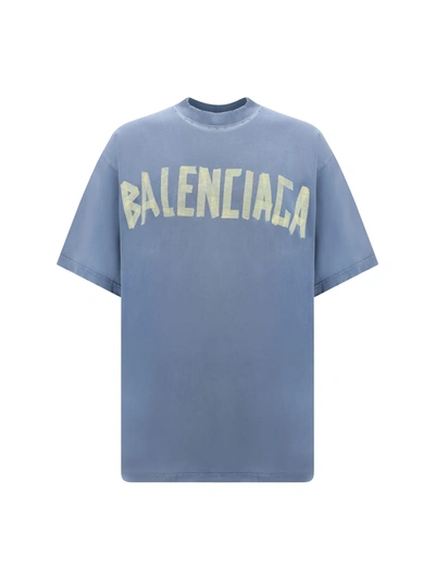 Shop Balenciaga T-shirt In Faded Blue